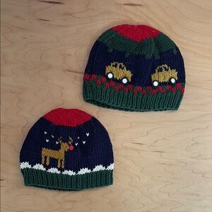 Knit Beanies with NYC taxi &  Holiday Designs